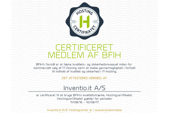 Hent Inventio.ITs certificering Download vores certificering