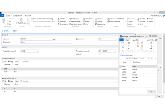 Variant modul til Microsoft Dynamics NAV Variant modul til Microsoft Dynamics NAV